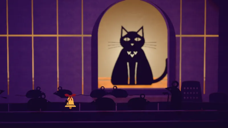 Belling the Cat, illustrated as a paper-cut lightbox