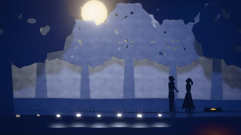 Hansel and Gretel, illustrated as a paper-cut lightbox