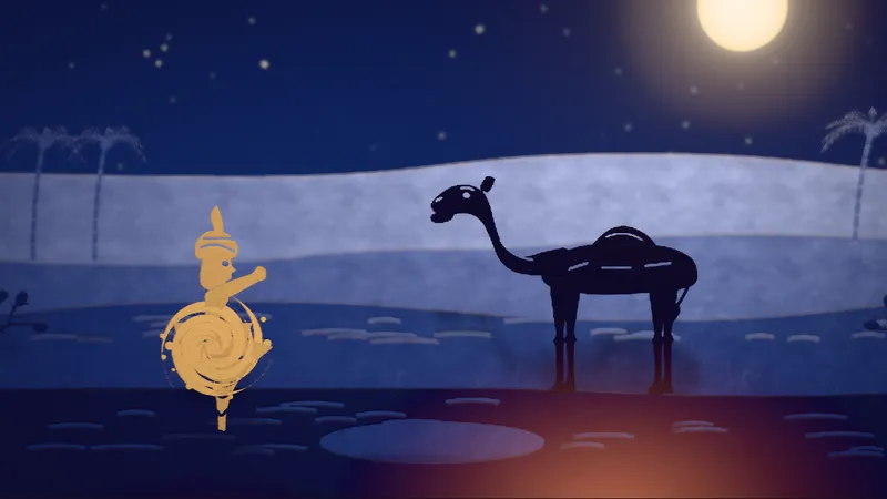 How the Camel Got His Hump, illustrated as a paper-cut lightbox