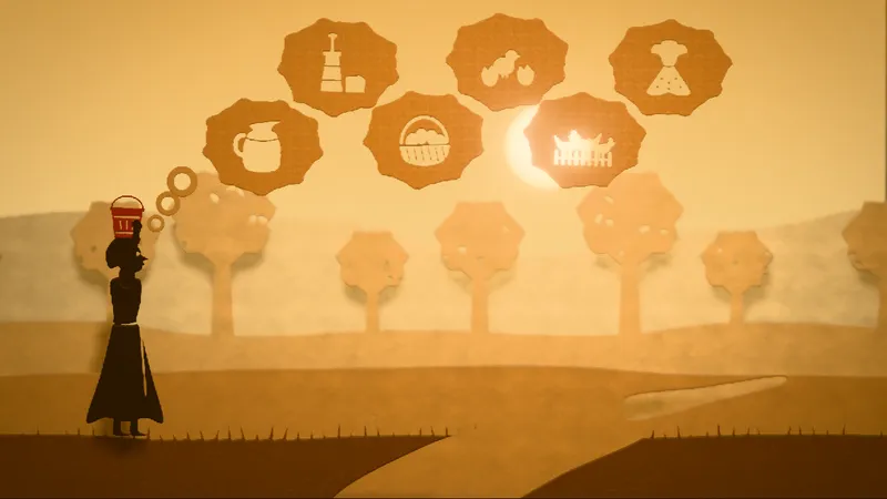 The Milkmaid and Her Pail, illustrated as a paper-cut lightbox